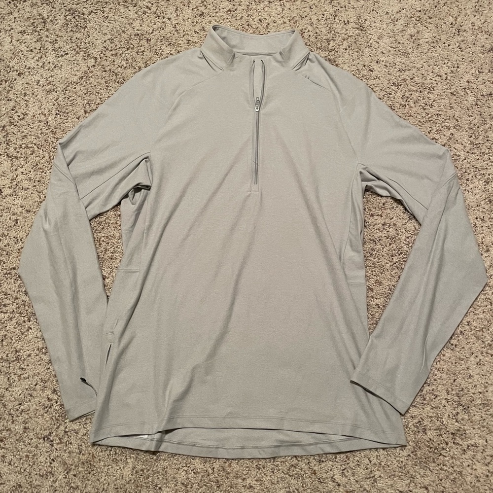 gray soft LuluLemon surge half-zip pullover sweater like new L Large